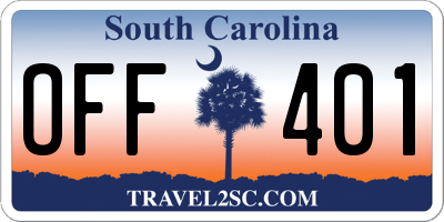 SC license plate OFF401