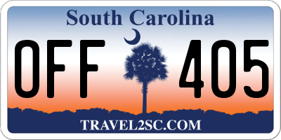 SC license plate OFF405