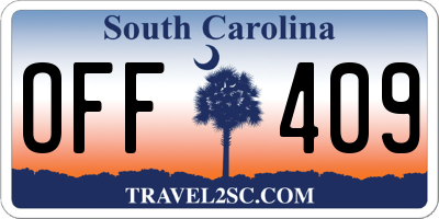 SC license plate OFF409