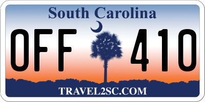SC license plate OFF410