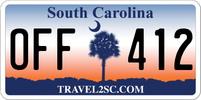 SC license plate OFF412