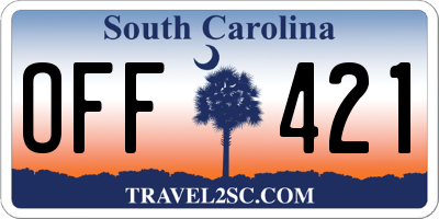SC license plate OFF421