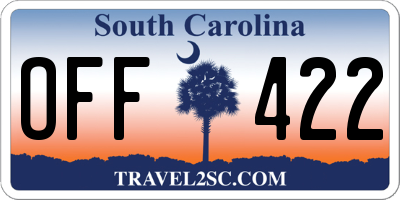 SC license plate OFF422