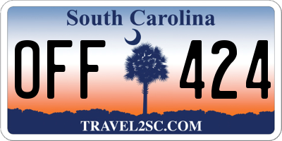 SC license plate OFF424