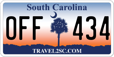 SC license plate OFF434