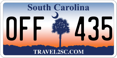 SC license plate OFF435