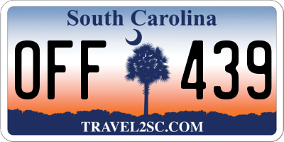 SC license plate OFF439