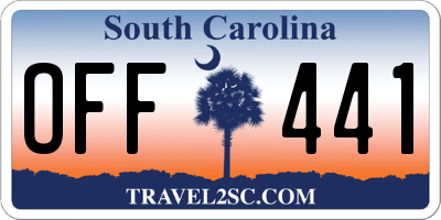 SC license plate OFF441