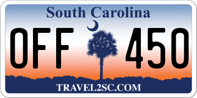 SC license plate OFF450