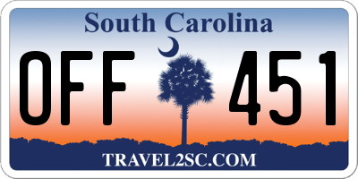SC license plate OFF451