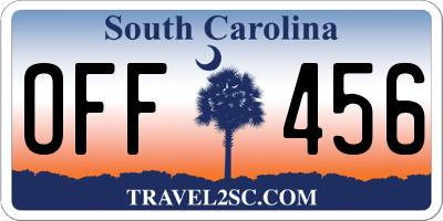 SC license plate OFF456