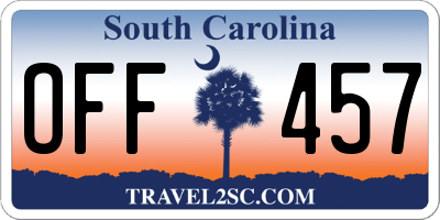 SC license plate OFF457