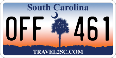 SC license plate OFF461