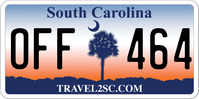 SC license plate OFF464