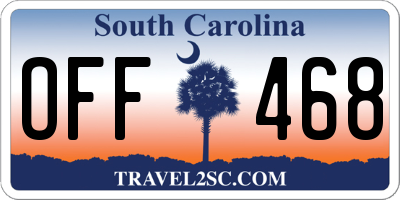 SC license plate OFF468