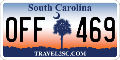 SC license plate OFF469
