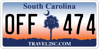 SC license plate OFF474