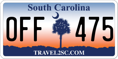 SC license plate OFF475