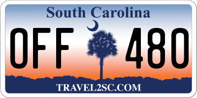 SC license plate OFF480