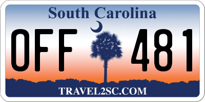 SC license plate OFF481