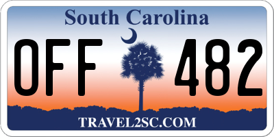 SC license plate OFF482