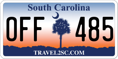 SC license plate OFF485
