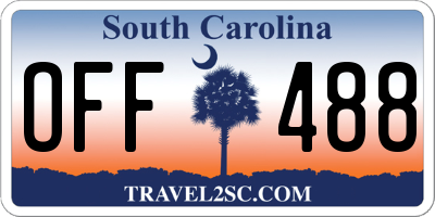 SC license plate OFF488