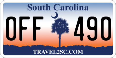SC license plate OFF490