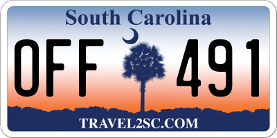 SC license plate OFF491