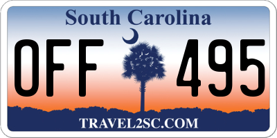 SC license plate OFF495