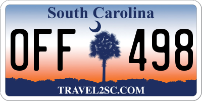 SC license plate OFF498