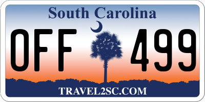 SC license plate OFF499