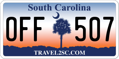 SC license plate OFF507