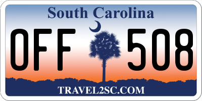 SC license plate OFF508