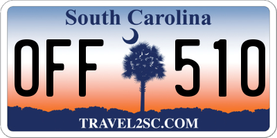 SC license plate OFF510