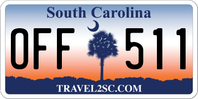 SC license plate OFF511