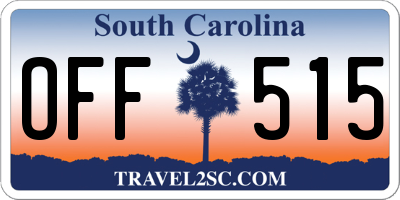 SC license plate OFF515