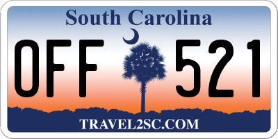 SC license plate OFF521