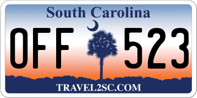 SC license plate OFF523