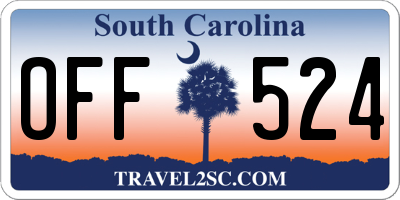 SC license plate OFF524