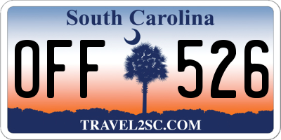 SC license plate OFF526