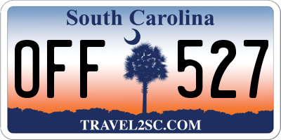 SC license plate OFF527