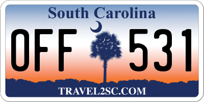 SC license plate OFF531