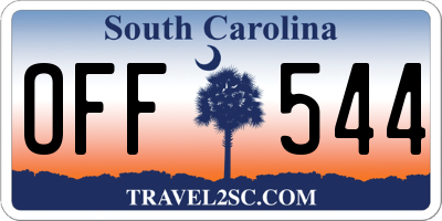 SC license plate OFF544