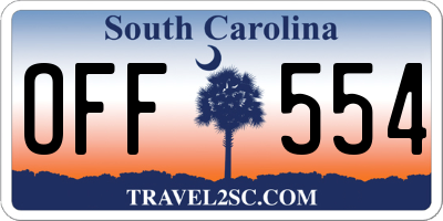 SC license plate OFF554