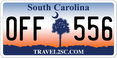 SC license plate OFF556