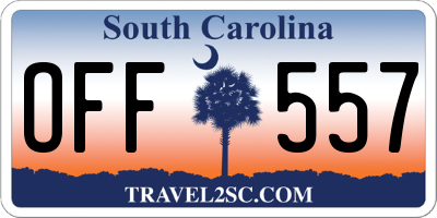 SC license plate OFF557