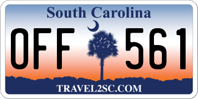 SC license plate OFF561