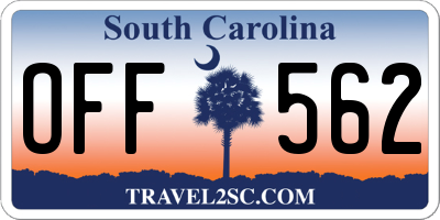 SC license plate OFF562