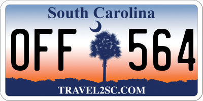 SC license plate OFF564